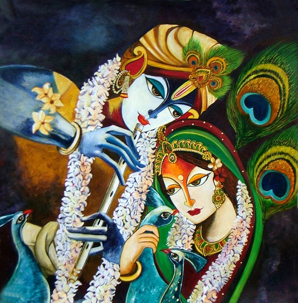 Immortal Love  - Radha Krishna Painting