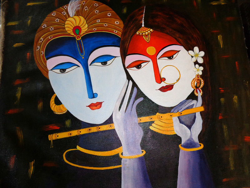 Radha Krishna  - Original Painting