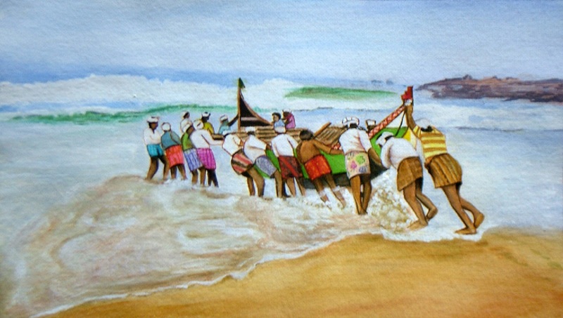 Men at Work - Original Water Color Painting