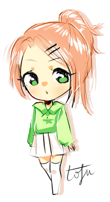 Full Body Colored Sketchy Chibi