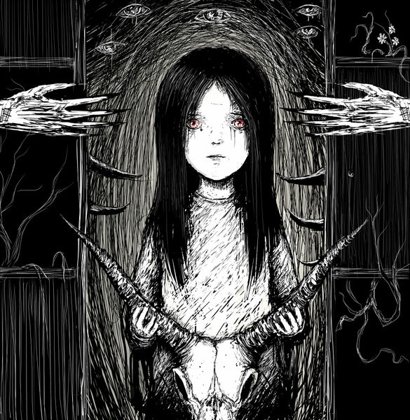 Digital Horror drawing (Black n White/ Colored)