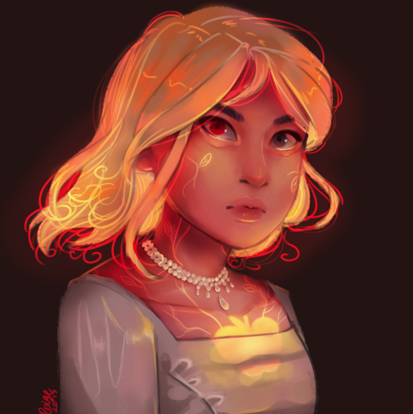 Colored Digital painted bust