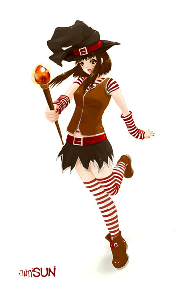 Full body, colored manga character