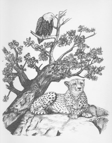 Eagle and Cheetah Tatoo design