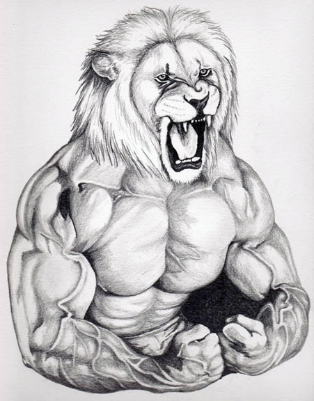 Pencil Portrait Lion Man