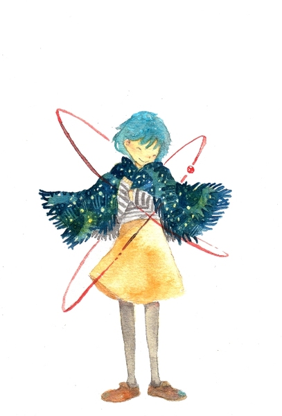 watercolored full body charachter