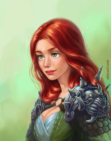 Digital colored fantasy portrait