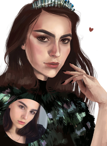 Colored semi-realistic portrait