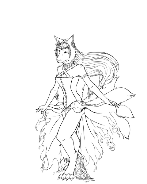 full body lineart, 1 character