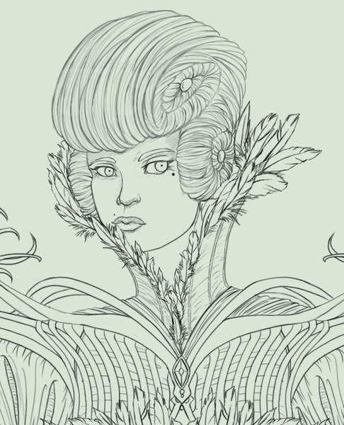 Detailed Lineart: Bust