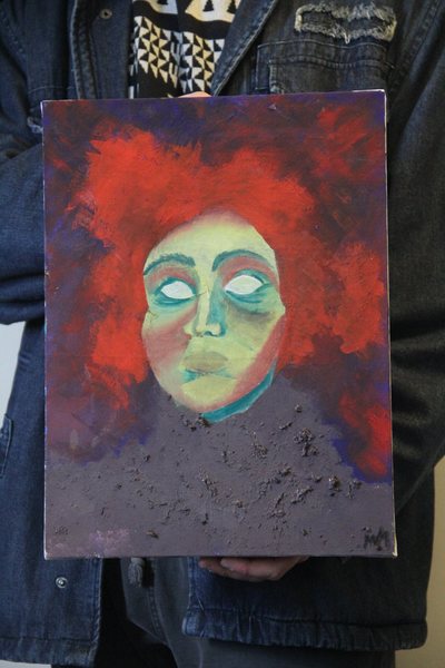 colored oil expressionistic portrait