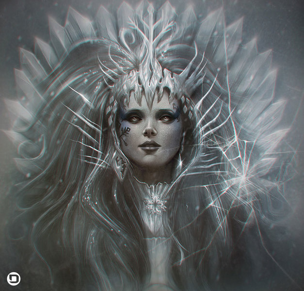 White Witch of Snow Queen (Fantasy portrait painting)
