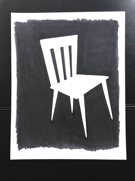 Black Marker drawing of Chair