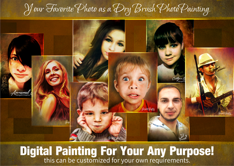 Digital dry brush photo painting