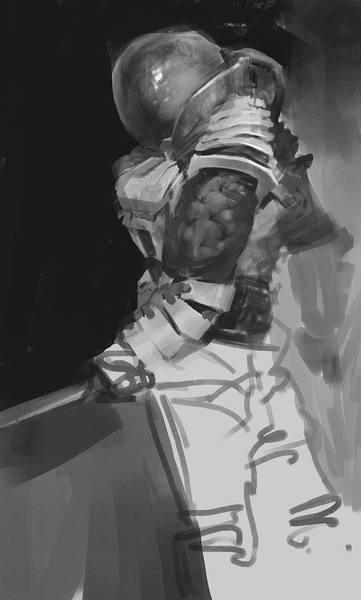 Character Sketch in grayscale