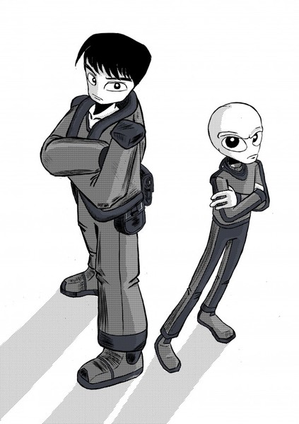 Worker and Grey - Full Body Character design