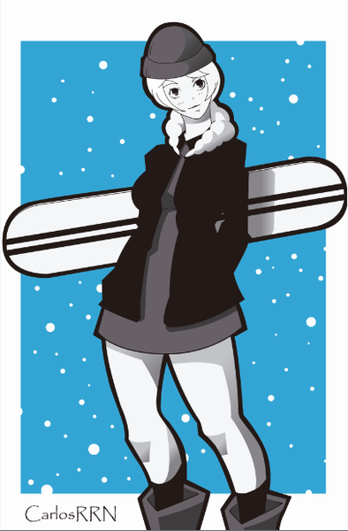 Simple Illustrator color character "Snow Girl""