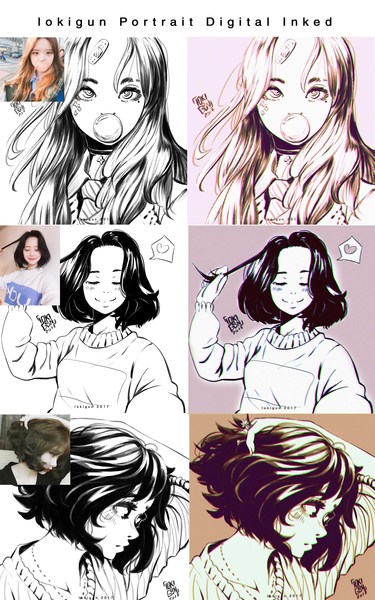 Digital Portrait Ink/Manga Style