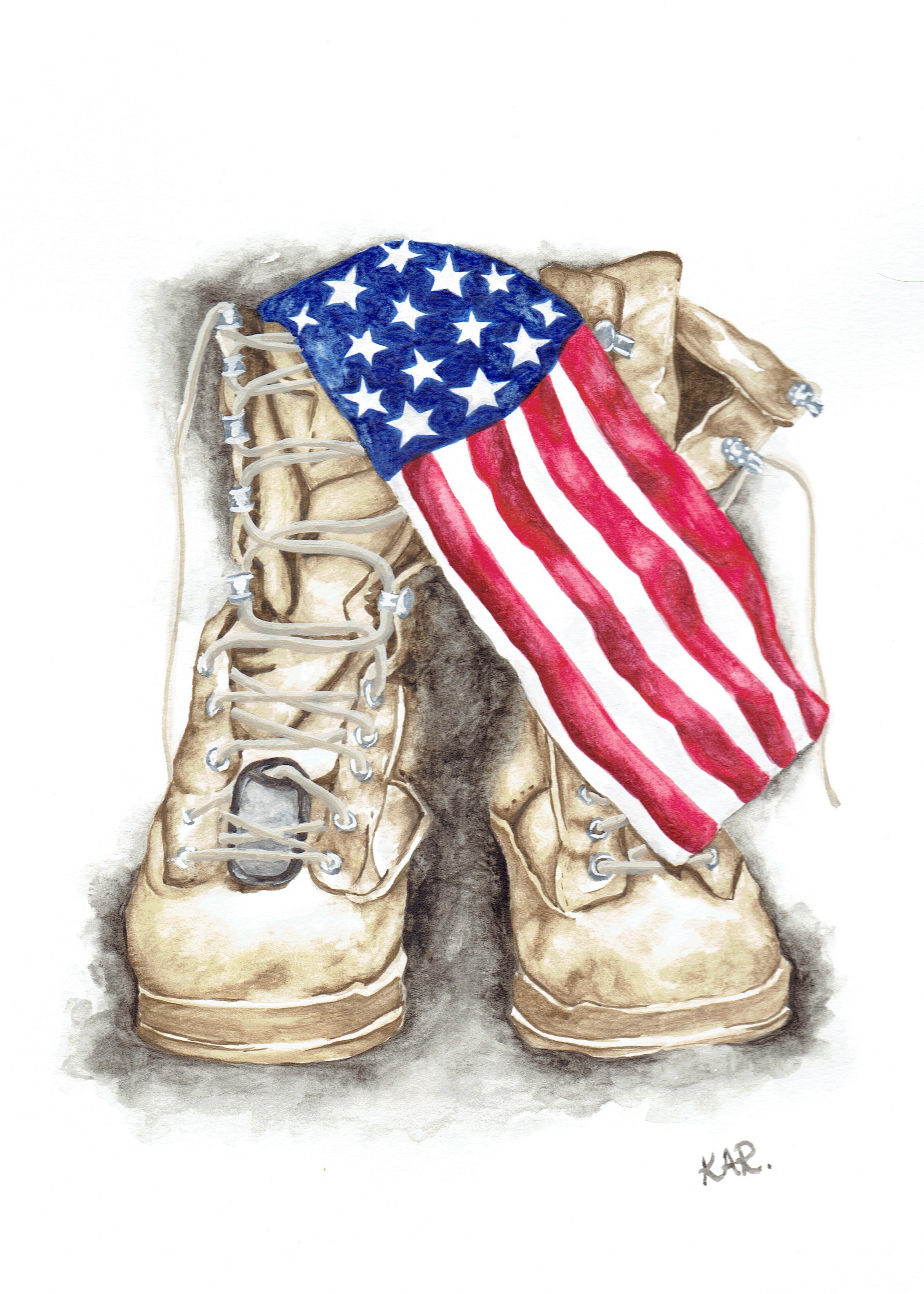 Military or Patriotic Watercolor Painting - Artists&Clients