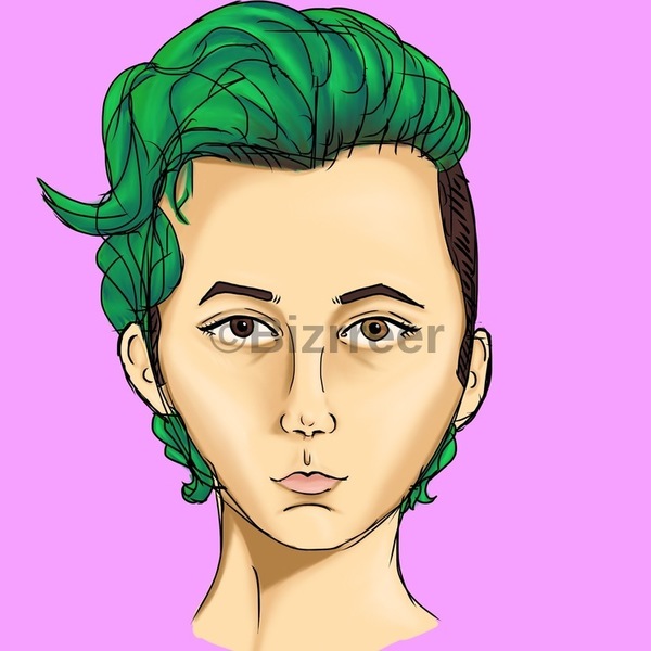 Coloured and inked Icon/Bust