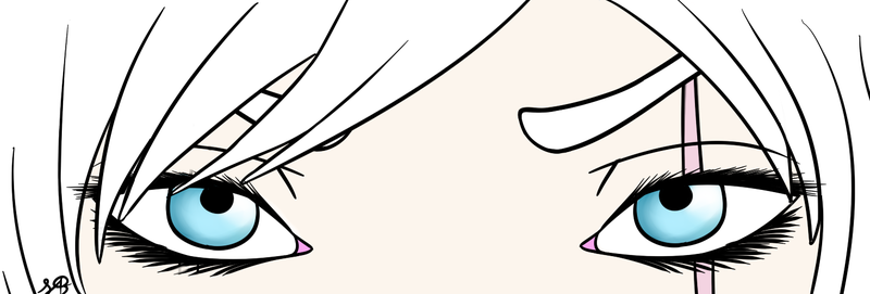 Close up eyes doodle flat colour