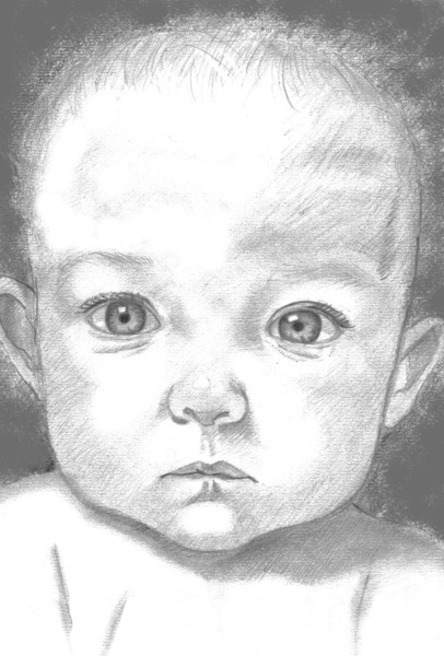 baby sketch portrait