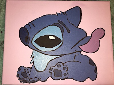 Acrylic Lilo And Stitch Paintung - Artists&clients