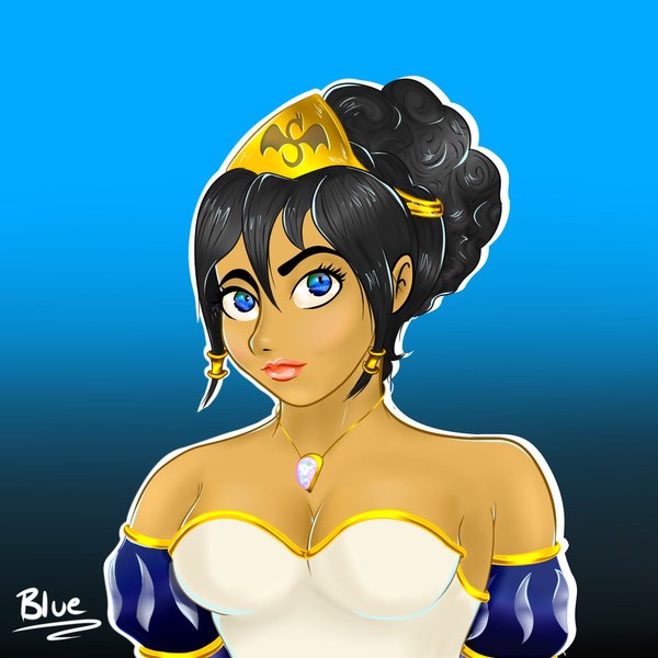 Bust Colored Detailed Drawing