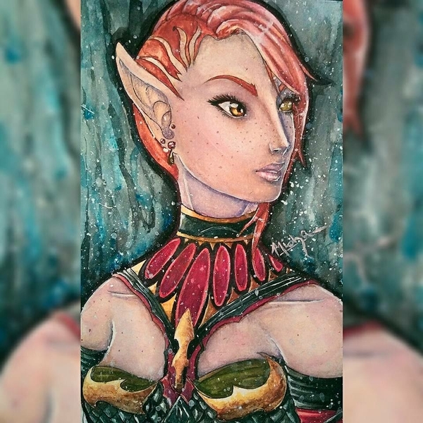 Halfbody Watercolor Character Portrait