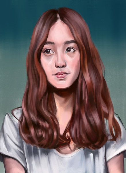 Colored portrait painting