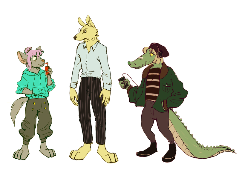 Colored character sketches