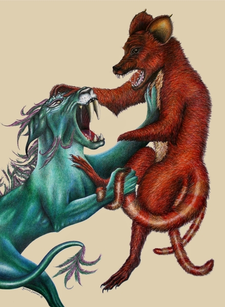 Mythical beasts fight
