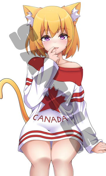 Anime girl with red canada flag on shirt, brown hair blue eyes on Craiyon