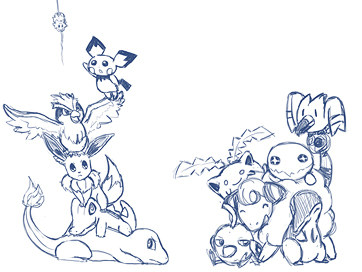 Pokemon Group Sketch