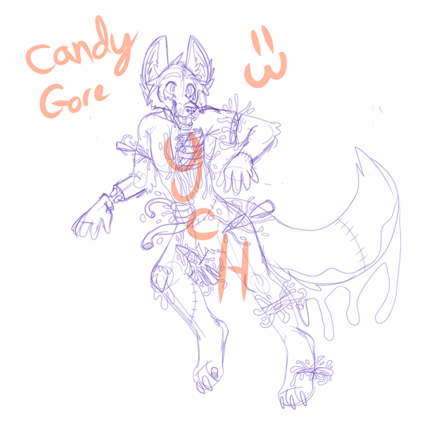 Full body Anthro Candy Gore YCH