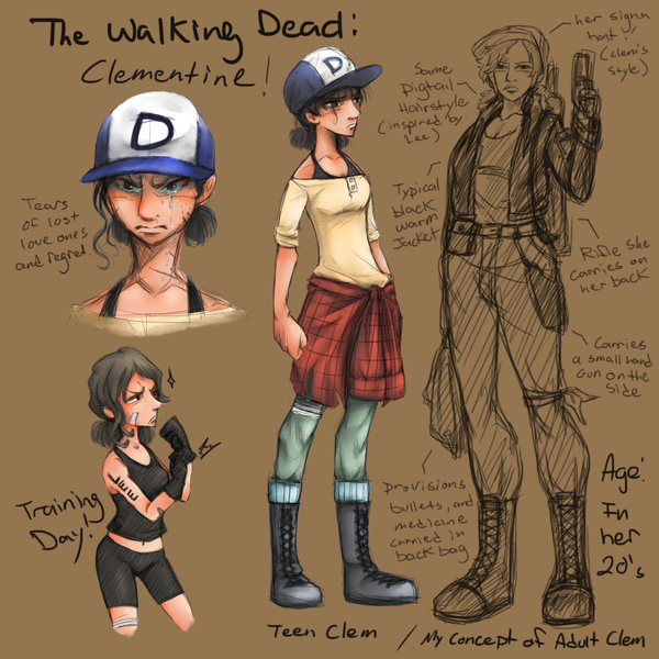 Full color character sketch designs