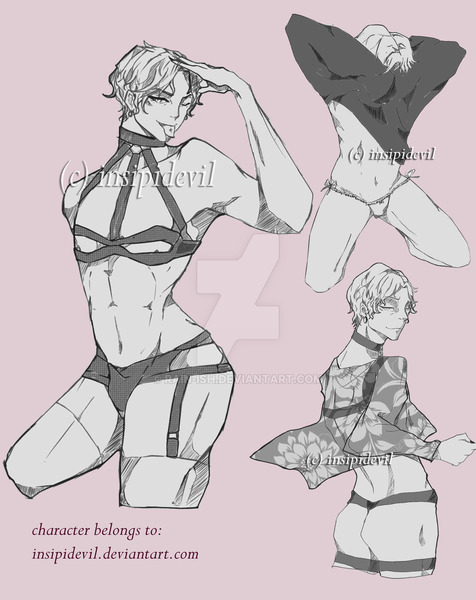 3 BW Thigh up Sketch Page