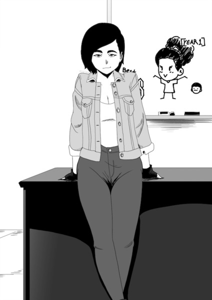 Black and White Character Illustration