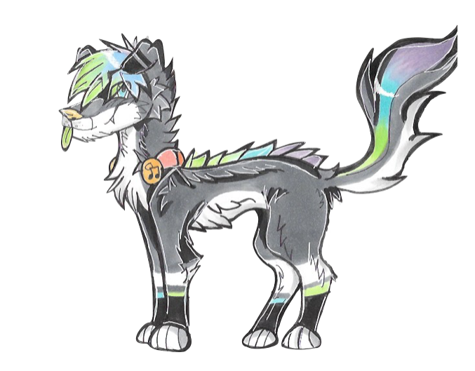 Colored Full-Body Wolf