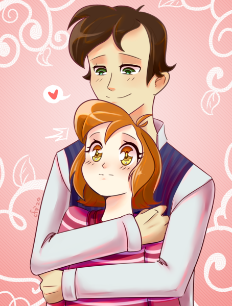Anime couple portrait