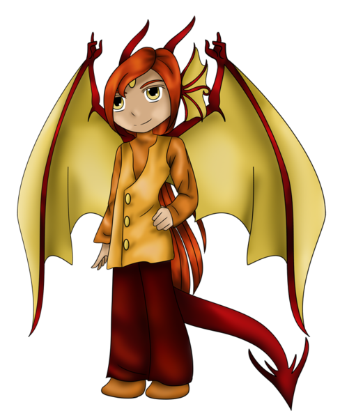 Fully coloured chibi-style character
