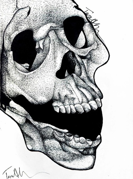 Realistic Skeleton in pointillism doing whatever you'd like!