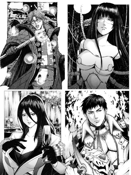 Black and White Manga Style Portrait