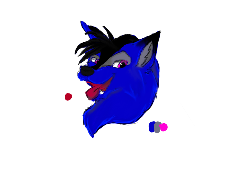 Colored Headshot Wolf or Simiular