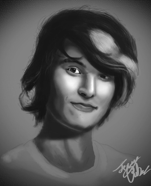 black and white portrait face