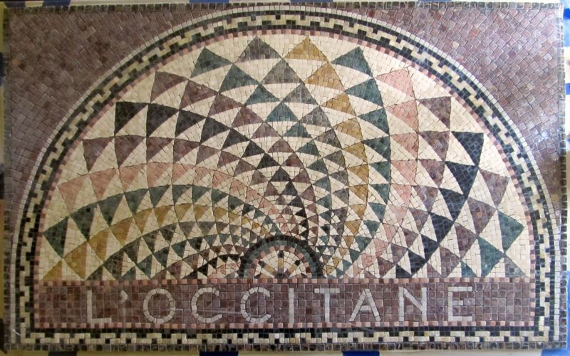 Mosaic floor inlays