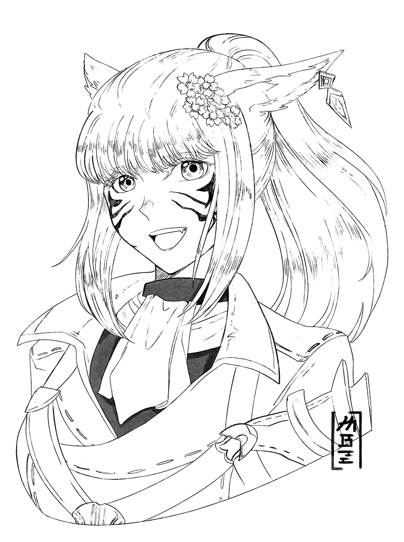 Bust up Line art Artists&Clients