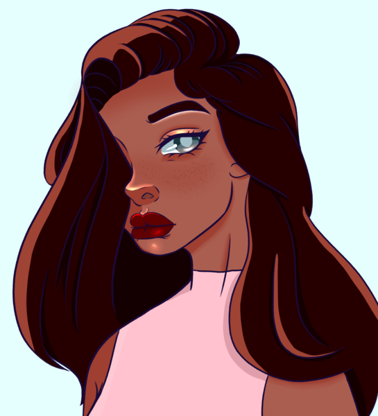 Full Bust Lineart and Color In My Style!