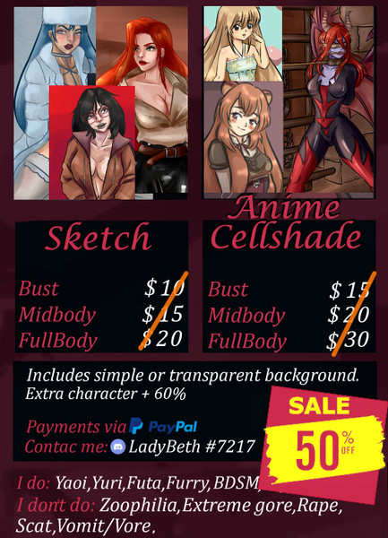 Anime and sketch on SALE