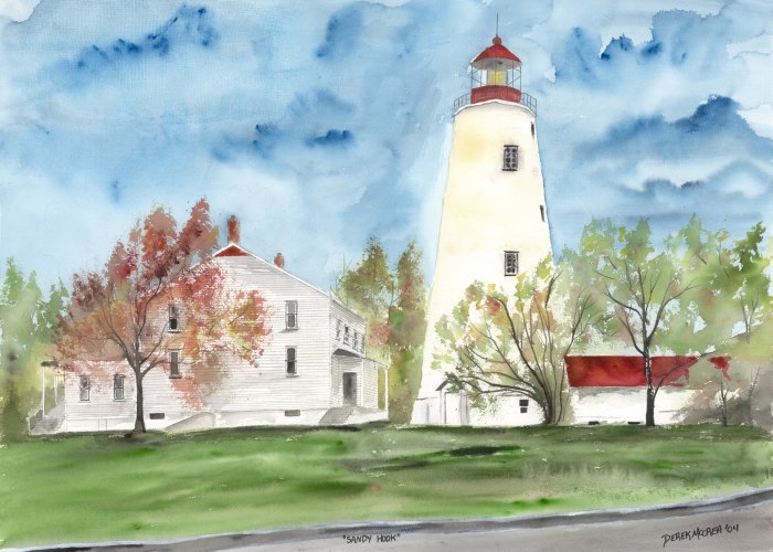 Lighthouse Watercolor Painting